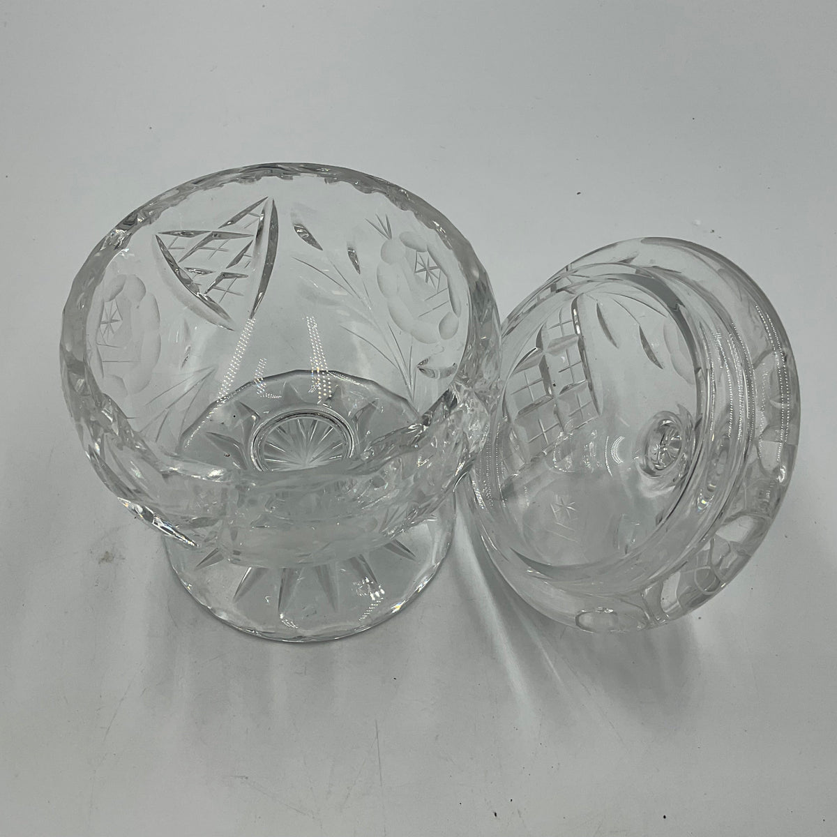 Chardoney Crystal Etched Compote Candy Jar