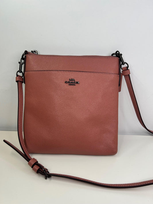 COACH Kitt Messenger Crossgrain Leather Dusty Rose Crossbody Bag
