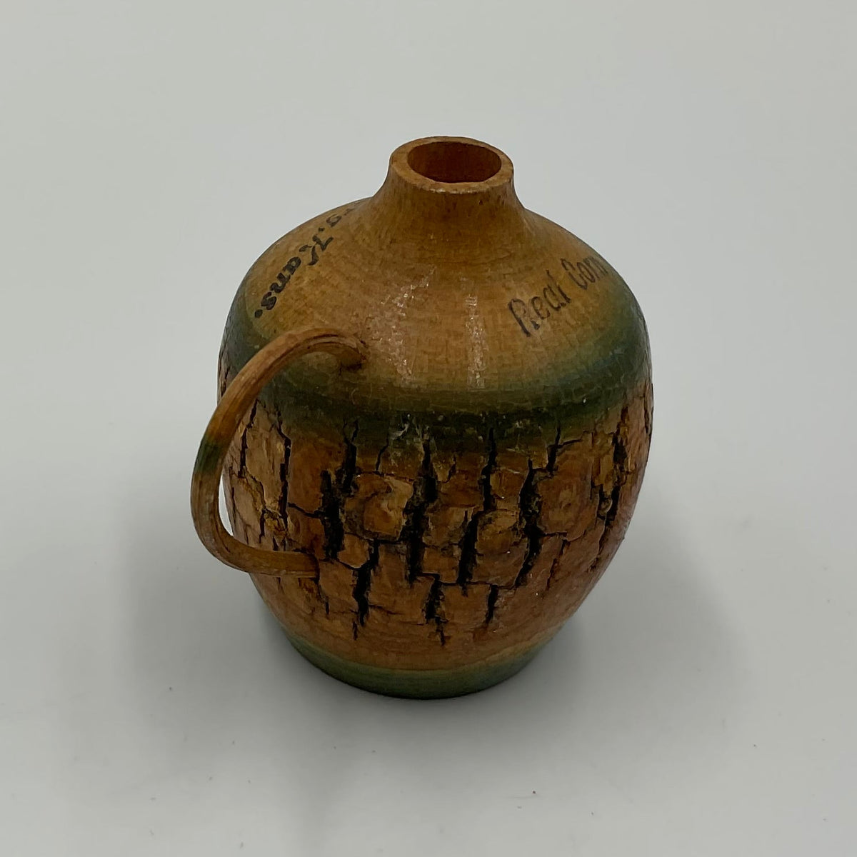 Handmade Vintage Small Wooden Meal Corn Jug Lindsborg Kansas