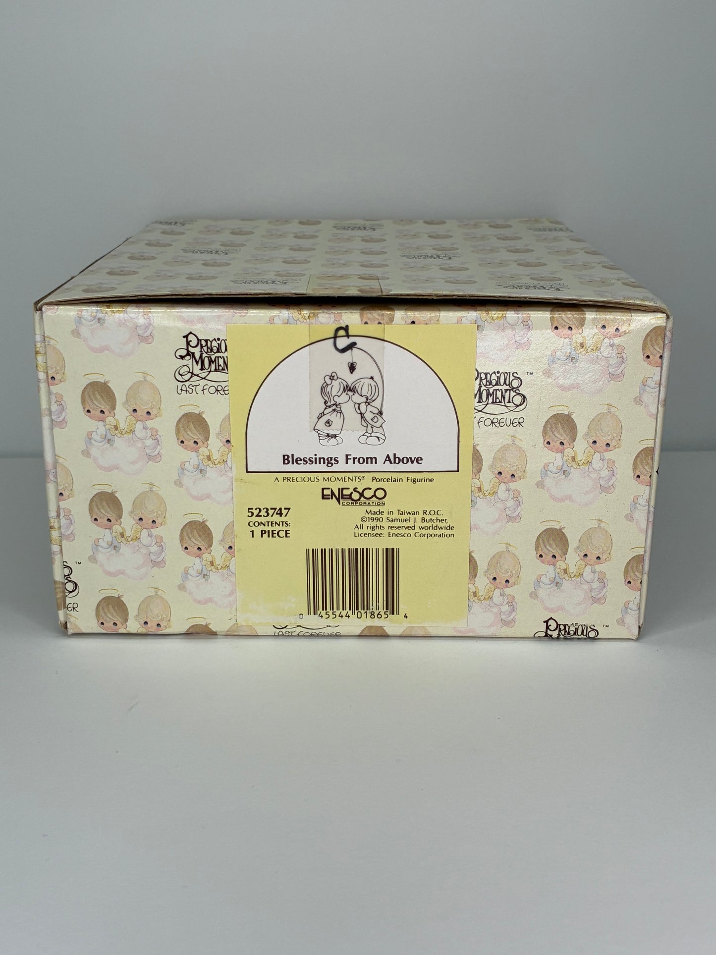 Precious Moments Vintage 1990 Blessings From Above Hand Painted Porcelain Collectible Figurine Original Box