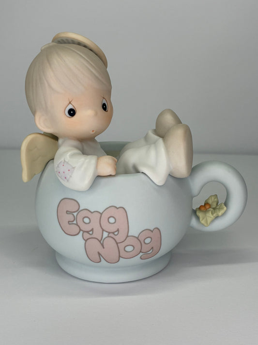 Precious Moments Vintage 1994 Dropping In For The Holidays Hand Painted Porcelain Collectible Figurine Original Box