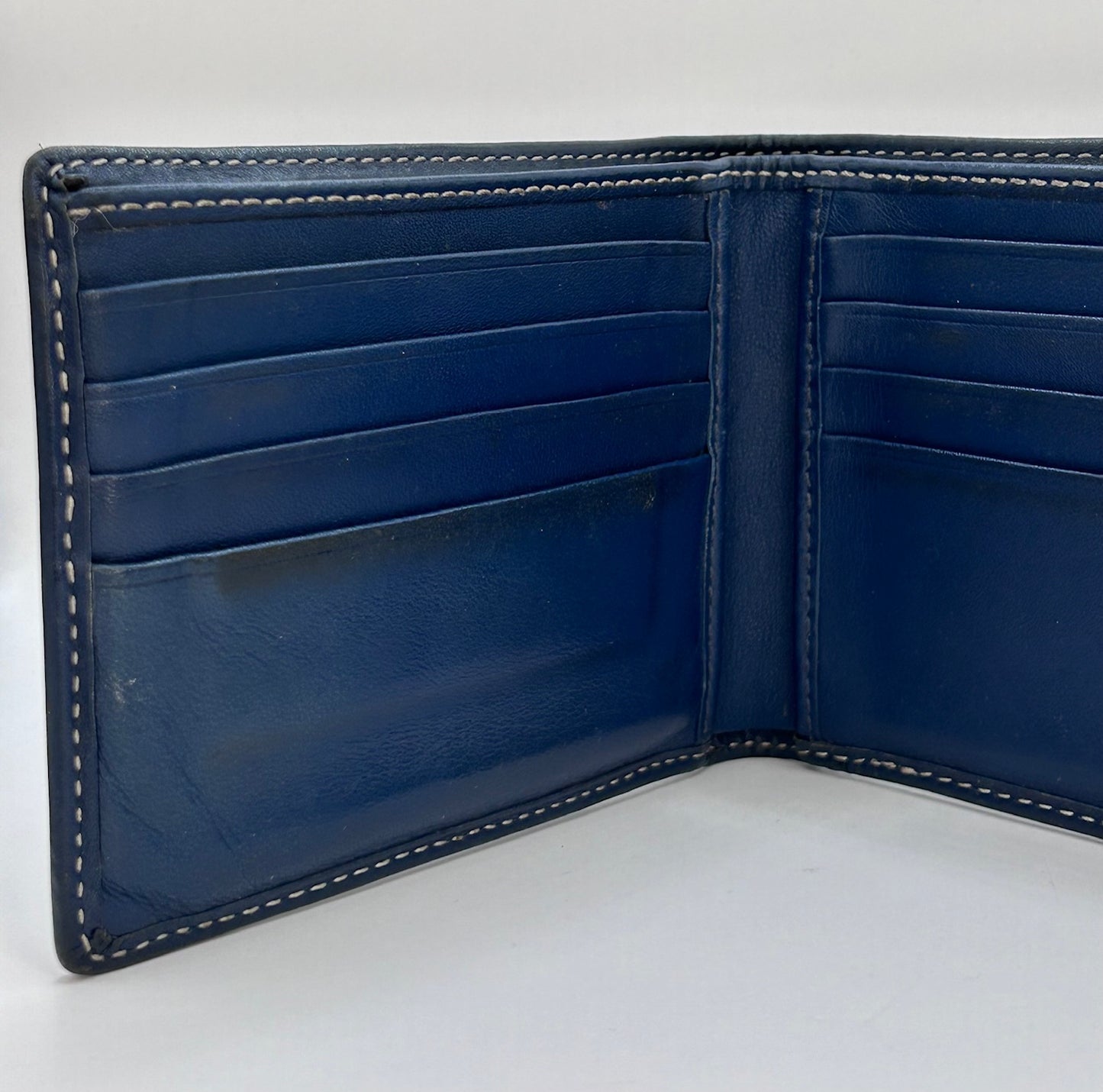 Coach Genuine Leather Blue Signature Wallet