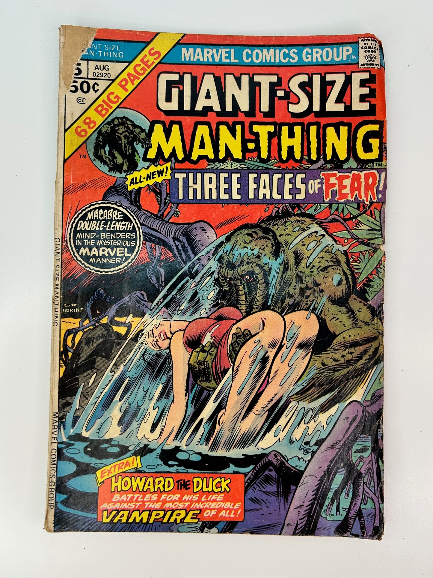 Giant-Size Man-Thing #5 Vintage 1975 Three Faces of Fear Marvel Group Comic Book