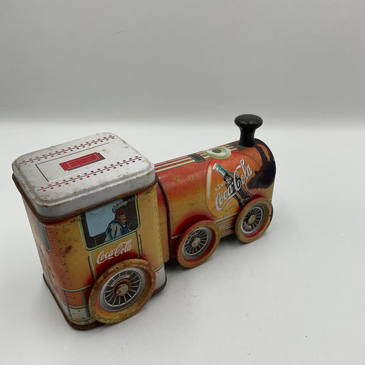 Vintage Coca-Cola Train Engine Tin Container