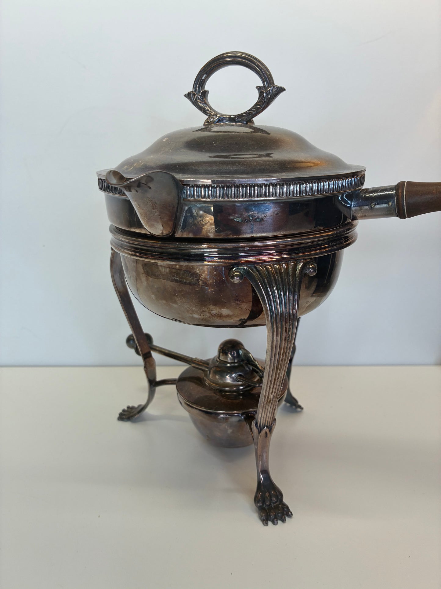 Antique 4 Piece Cavendish Chafing Dish Electroplated Nickle Silver EPNS Made in England