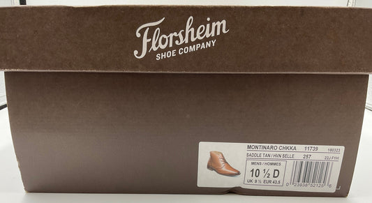 Florsheim Montinaro Chukka Boots 11739 Saddle Tan Leather Men's 10.5D