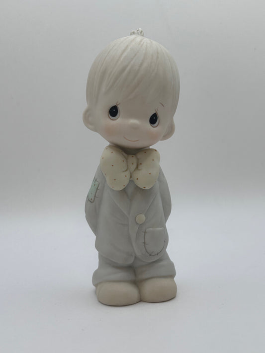 Precious Moments Vintage 1983 "Groom" Hand-Painted Porcelain Collectible Figurine