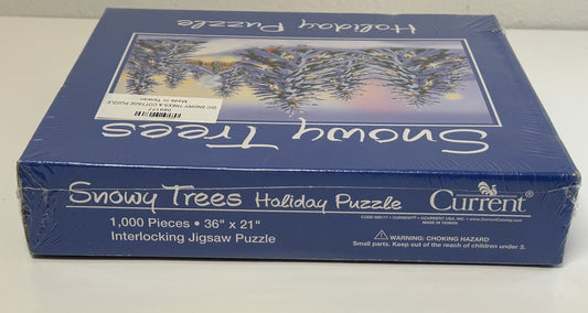 Snowy Trees & Cottage 1000 Piece Holiday Puzzle