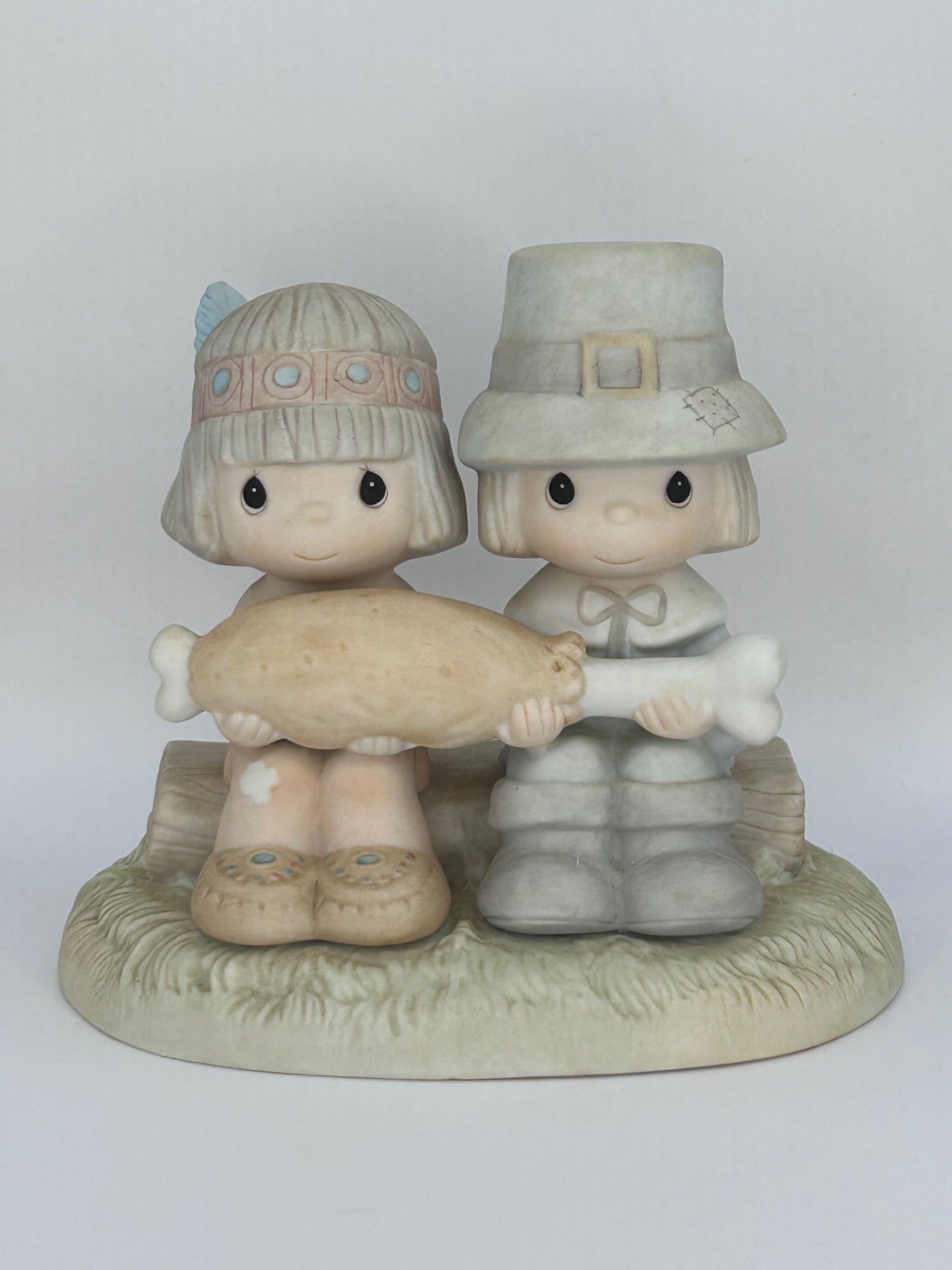 Precious Moments Vintage 1986 Brotherly Love Painted Porcelain Collectible Figurine Original Box Mint