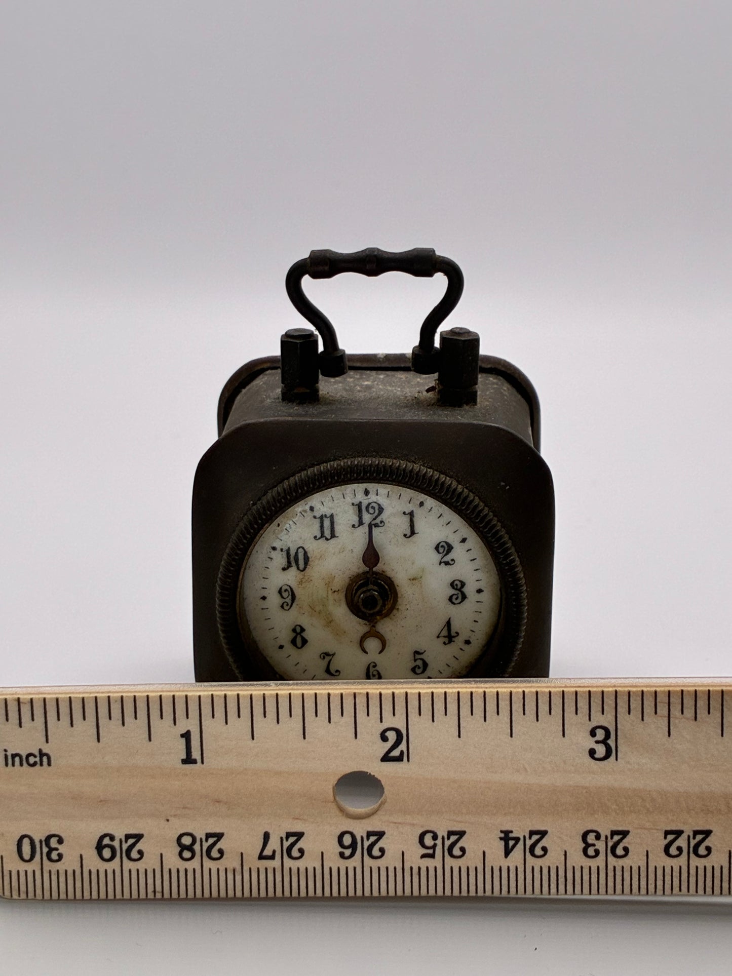 Brevete Antique Vintage 1860s French Tabletop and Carriage Alarm Clock