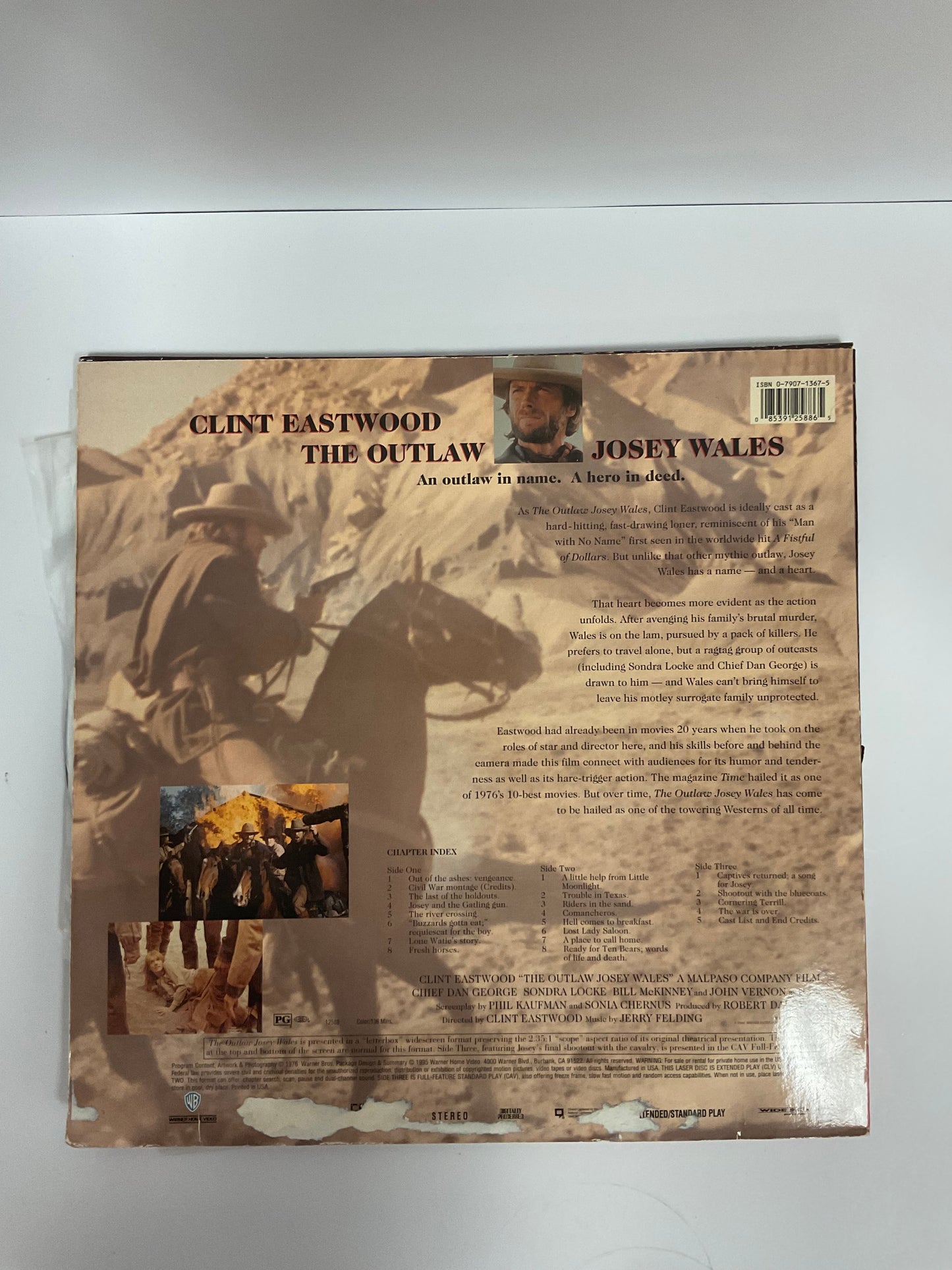 The Outlaw Josey Wales 1976 Warner Bros Laser Disc Movie