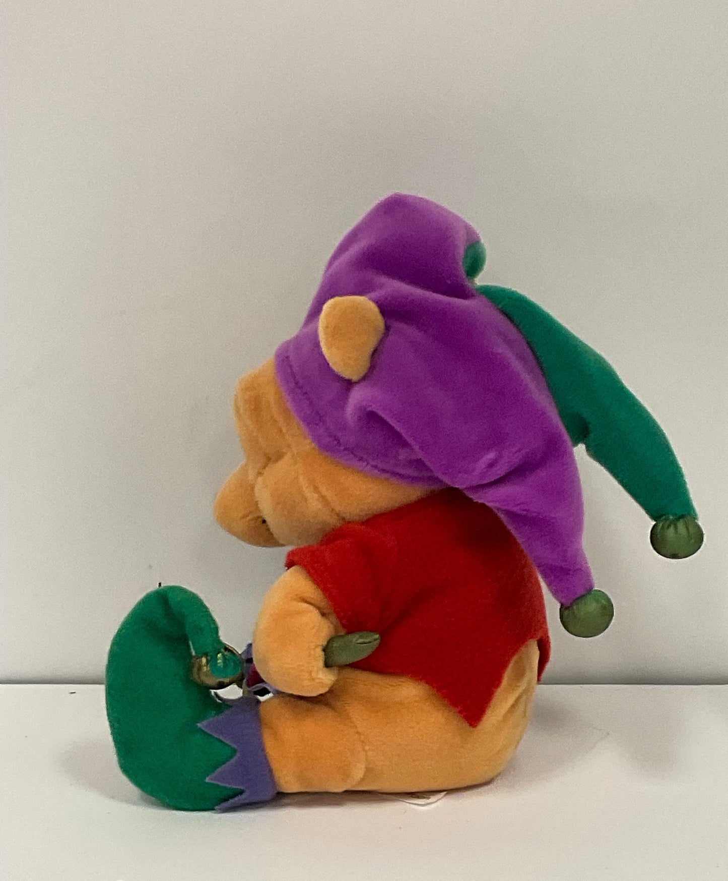 My First Christmas Winnie the Pooh Bear & Friends Vintage Mini Beanbag Beanie Plush Elf Jester Disney Collectible