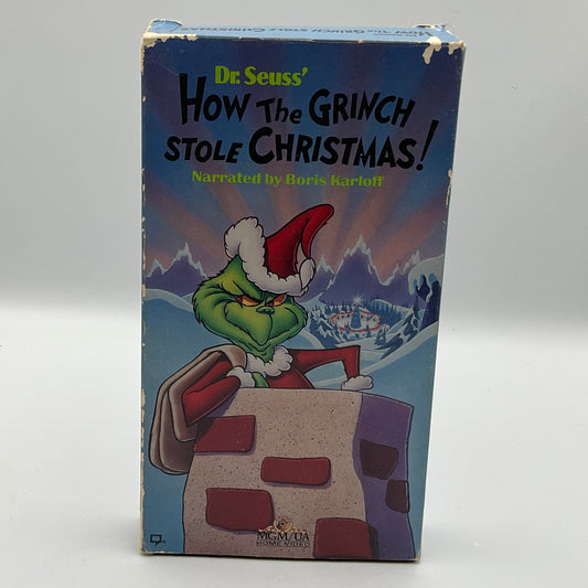Vintage Blockbuster Video Dr. Seuss How The Grinch Stole Christmas VHS Tape Movie