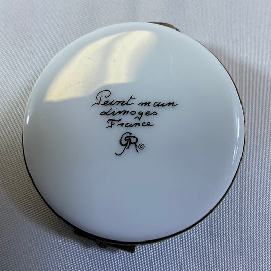 Peint Main Limoges France Vintage Authentic Hand Painted Lavendar Flower Porcelain Trinket Box