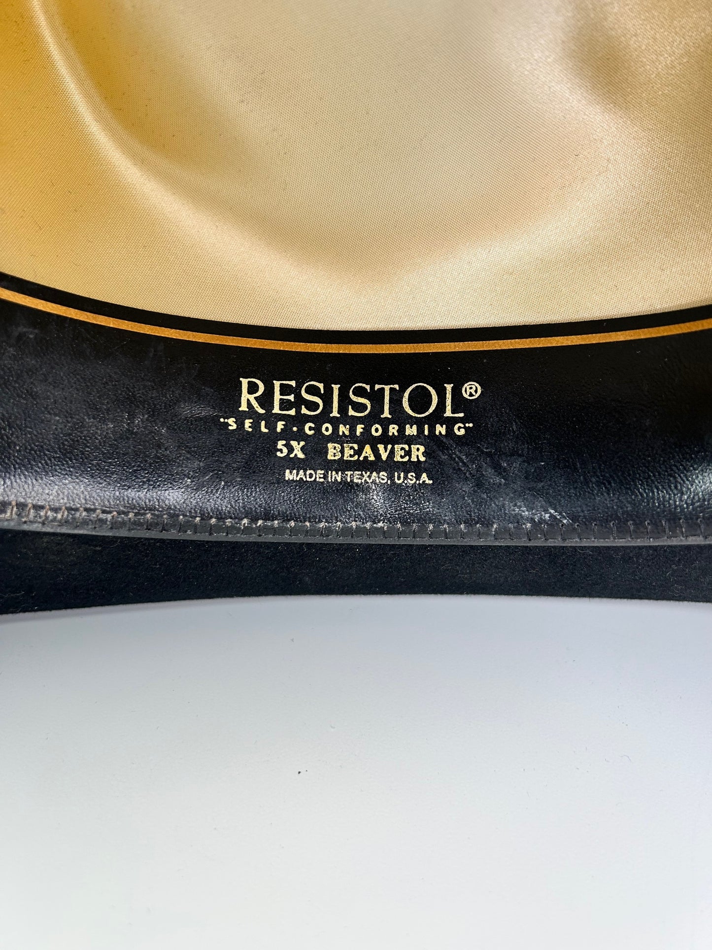 Resistol Self Conforming 5X Beaver Black Cowboy Hat Size 6 5/8" Crown 4.5" Brim 4" with Case