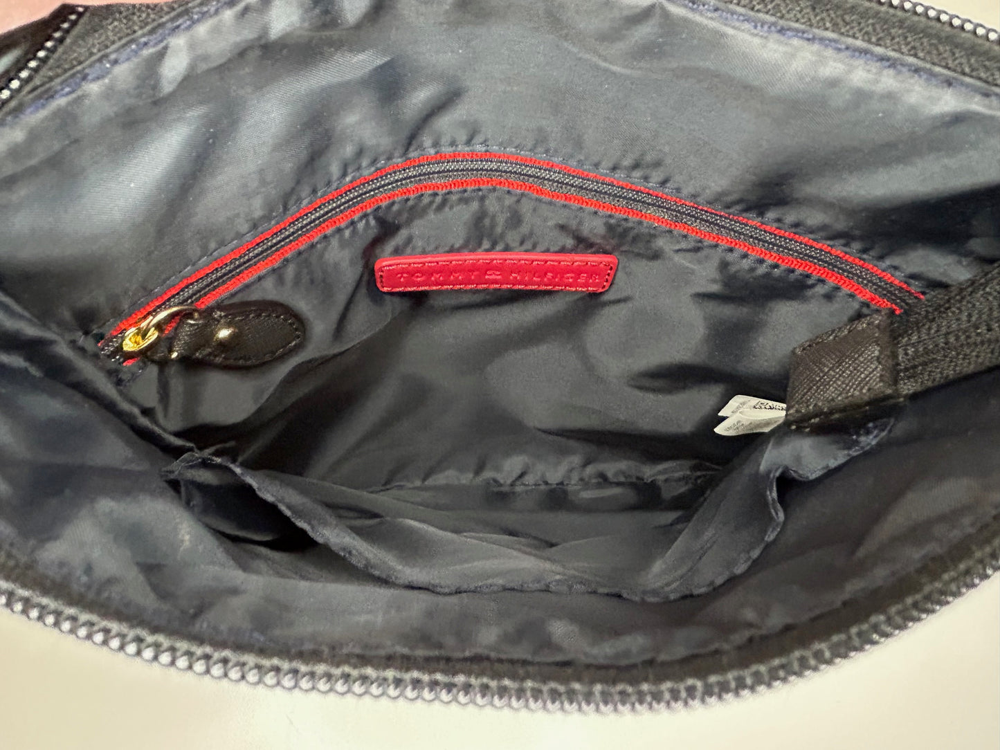 Tommy Hilfiger Classic Pink Striped Crossbody Purse 9" x 8"