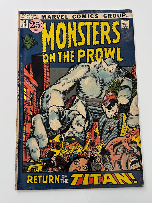 Monsters on the Prowl Return of the Titan #14 Marvel Comics Vintage 1971 Comic Book