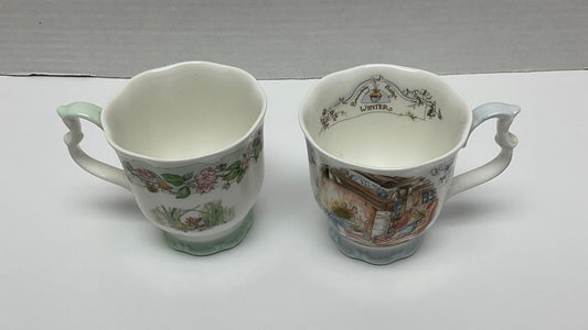 Royal Doulton Winter Summer Bone China Teacups Made In England