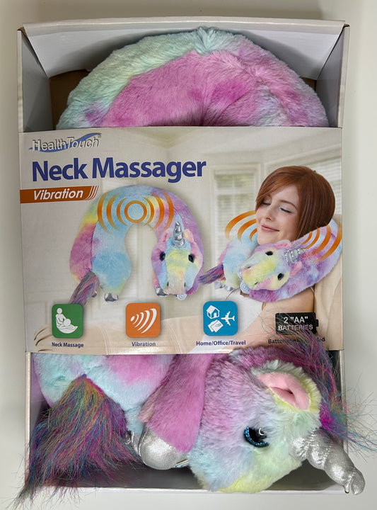 Health Touch Plush Unicorn Neck Massager New in Box