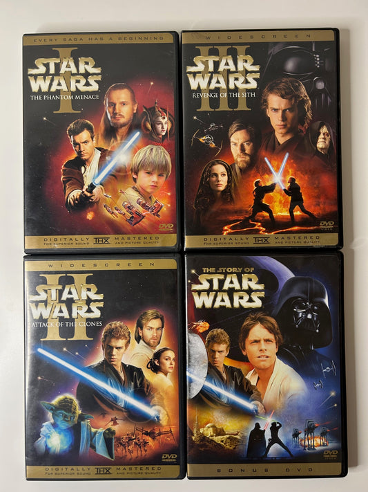 Star Wars 1, 2, 3 Prequel 7-Disc DVD Set with Bonus DVD