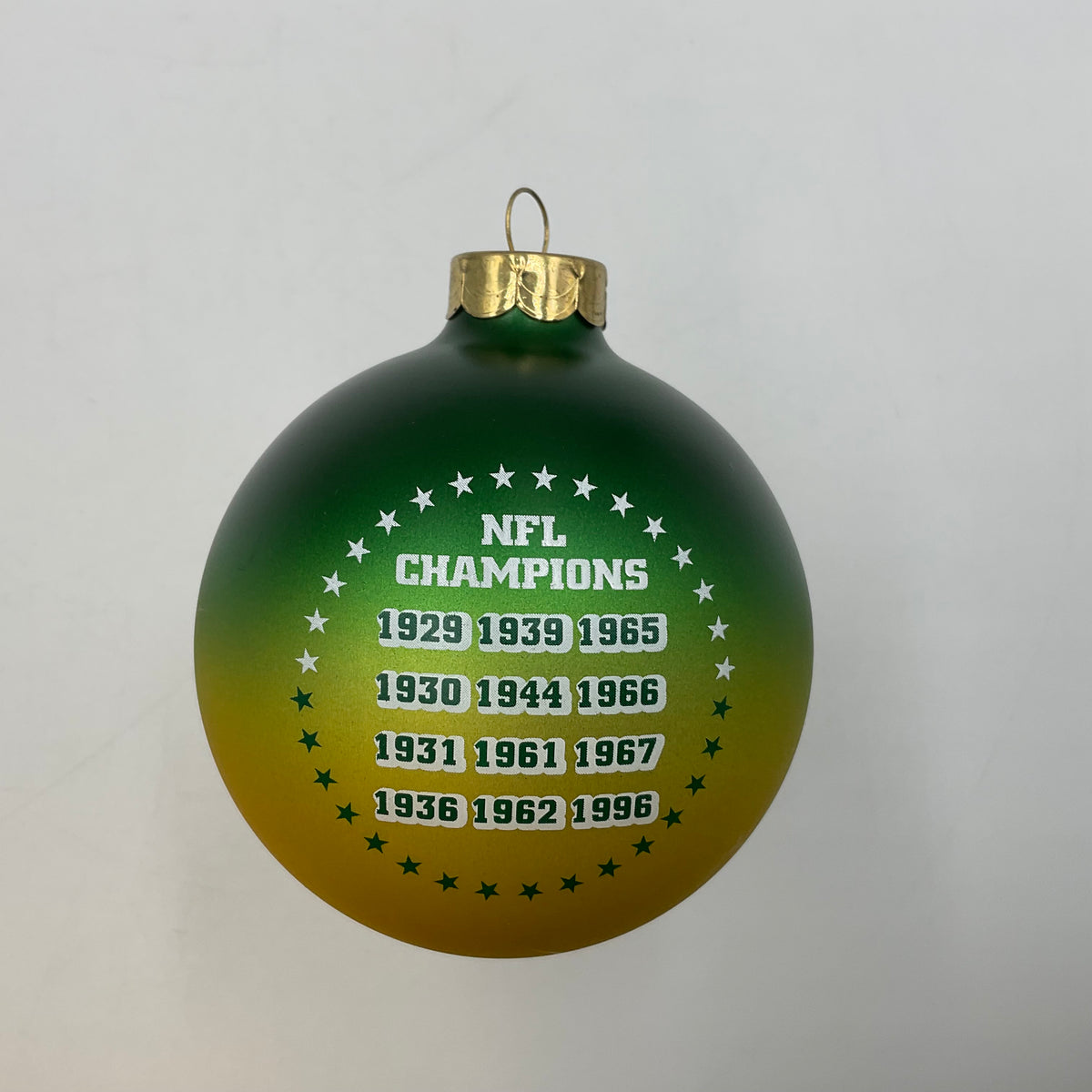 Vintage 1996 Green Bay Packers Titletown USA Glass Ball Christmas Ornament FOCO