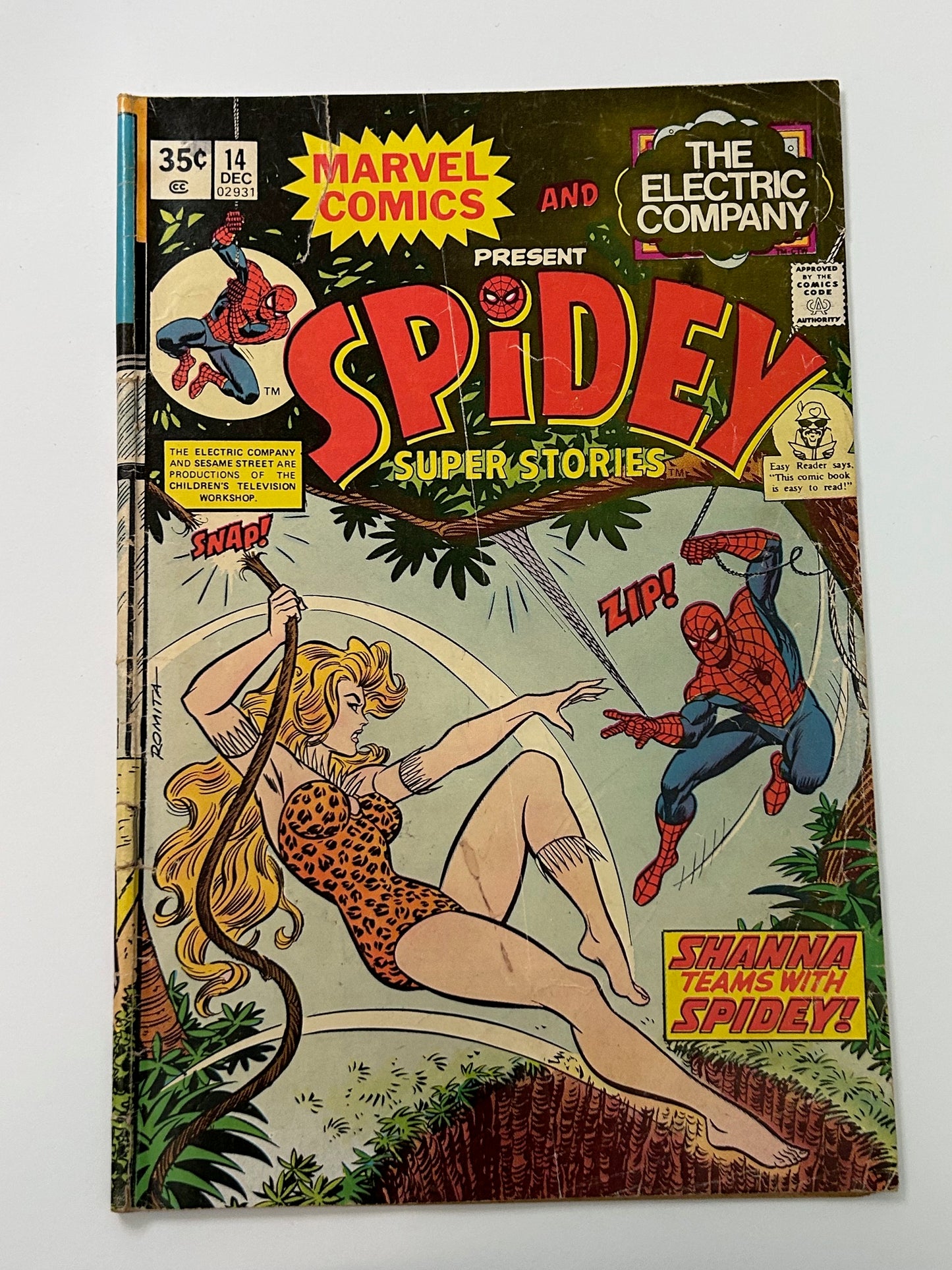 Spider Man Spidey Super Stories #14 Vintage 1975 Marvel Comics The Electric Company Comic Book