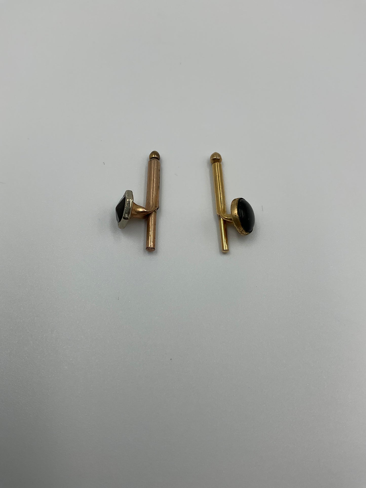 Tuxedo Shirt Studs Gold Tone Brown