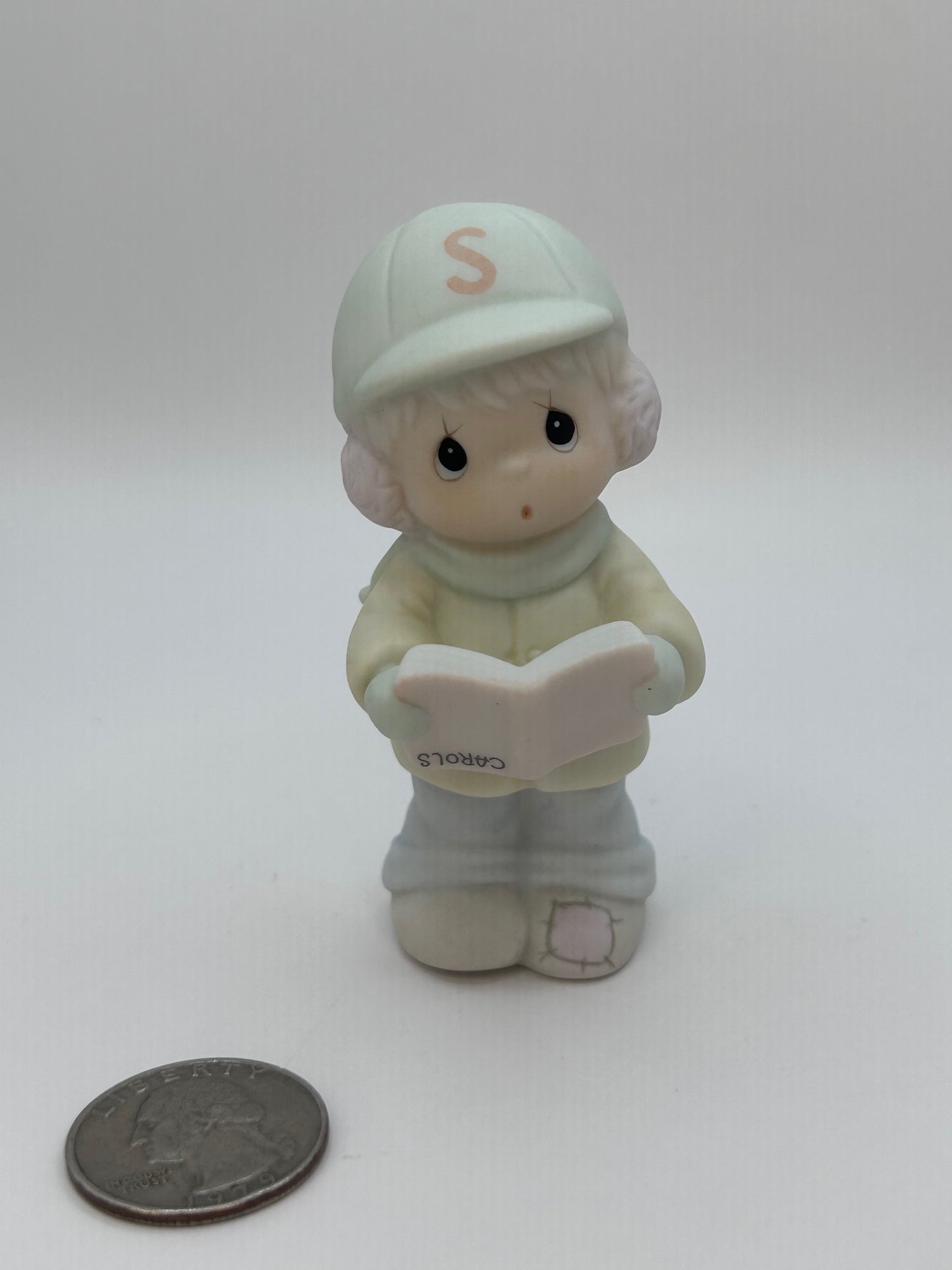 Precious Moments Vintage 1992 Sugar Town Philip Boy Carolling Figurine