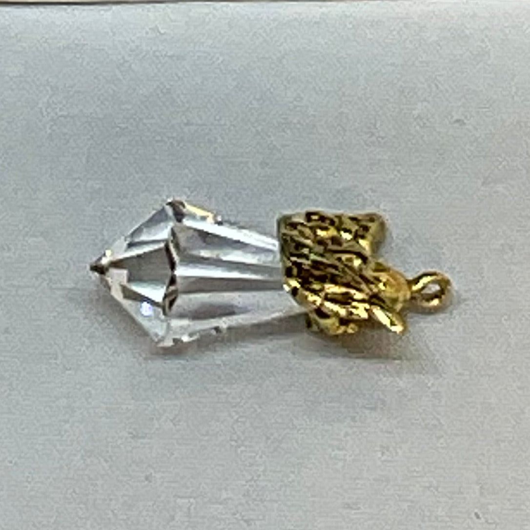 Hallmark Miniature Ornament 1993 & 1996 "Crystal Angel-Precious Ed. Gold"