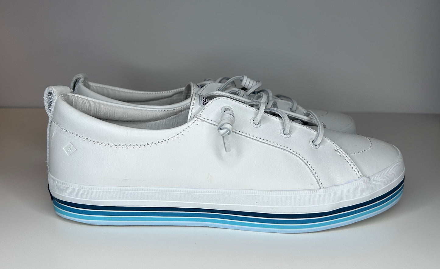 Sperry Topsiders White and Blue STS 87183 Womens Size 12 Not in Original Box