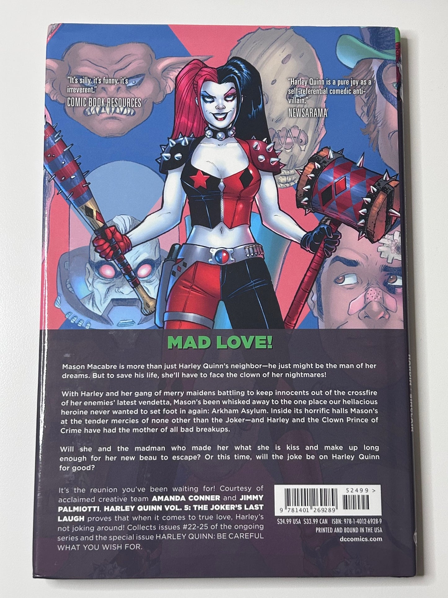 Harley Quinn 5 The Joker's Last Laugh DC Comics Hardcover Comic Book Graphic Novel Sept 2016