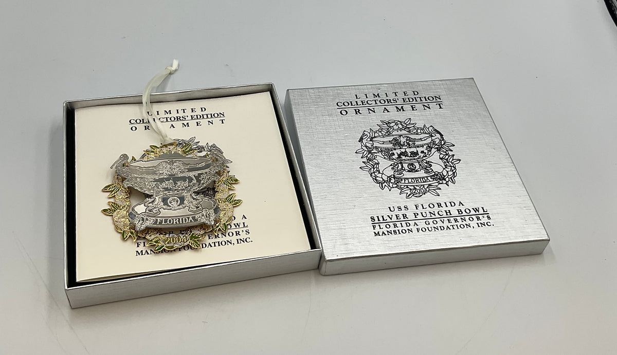 2004 USS Florida Silver Punch Bowl Christmas Ornament