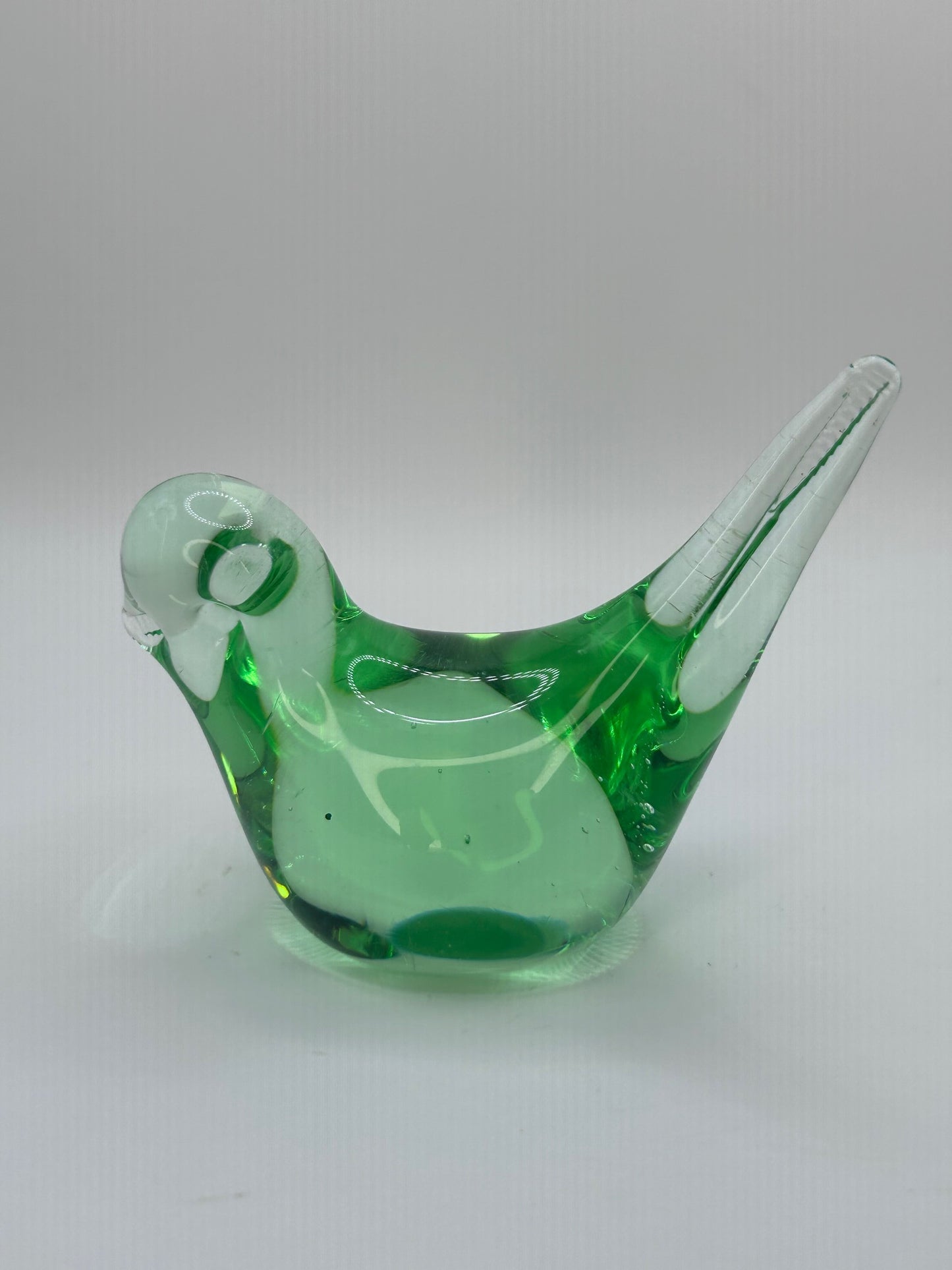 Light Green Handmade Glass Bird Art Figurine