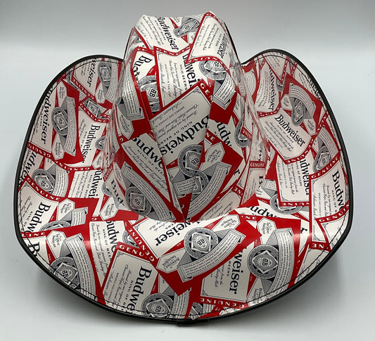 Budweiser Cowboy Novelty Hat Made out of Budweiser boxes