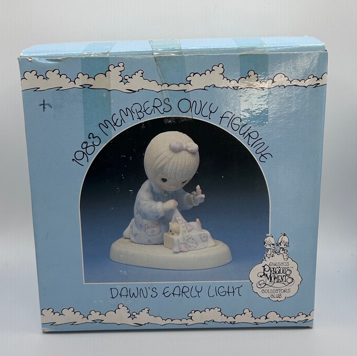 Precious Moments Vintage 1983 Members Only Figurine Dawn's Early Light Orig Box