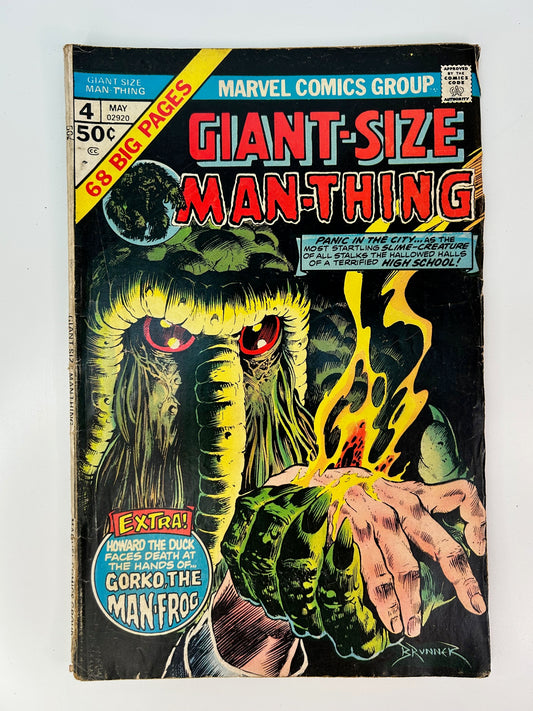 Giant-Size Man-Thing #4 Vintage 1975 Kid's Night Out Marvel Group Comic Book
