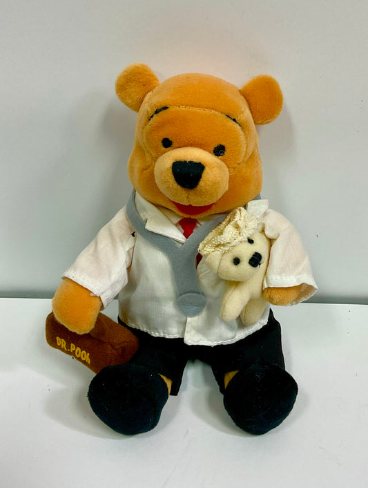 Winnie the Pooh Bear Doctor Vintage Mini Beanbag Beanie Plush Disney Collectible