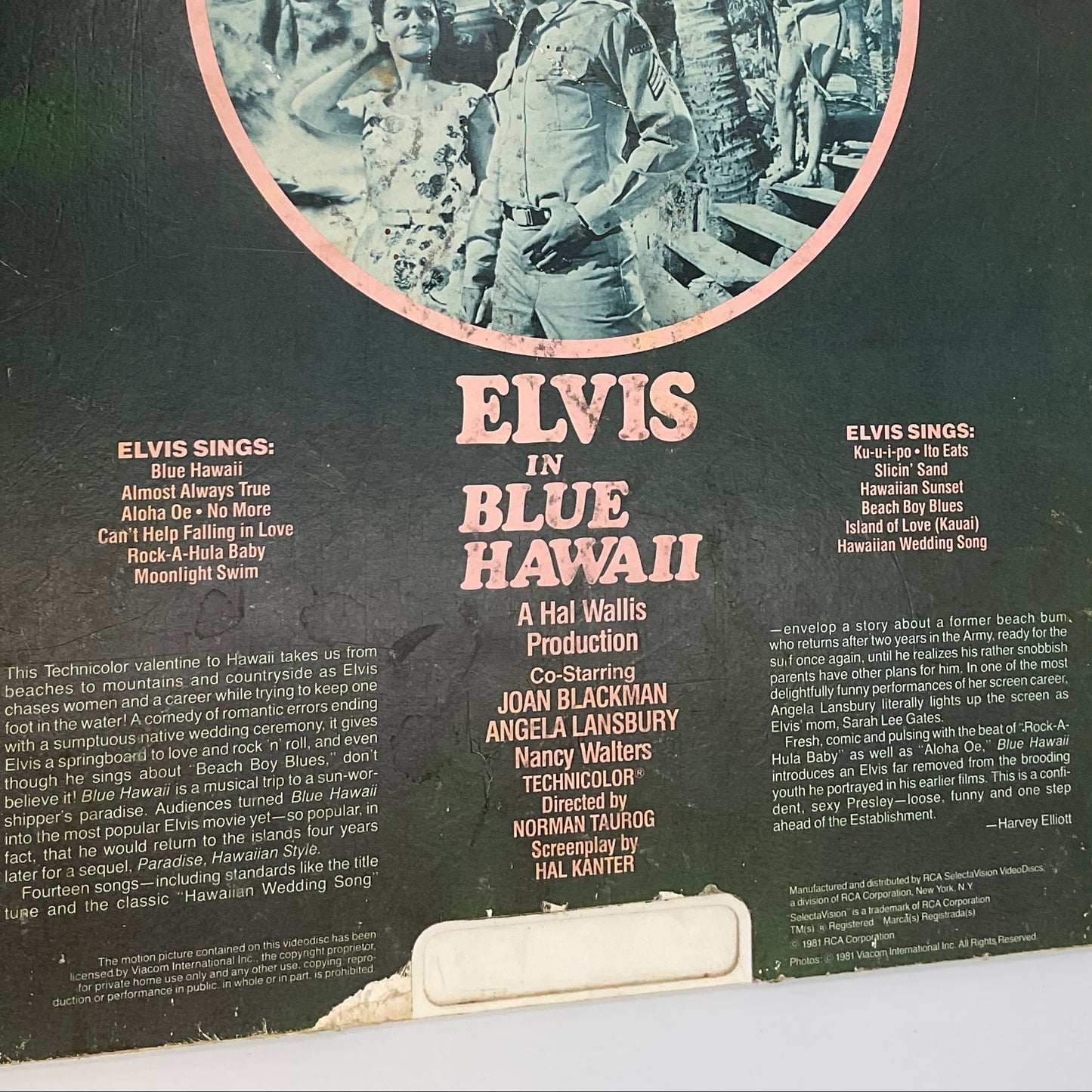 Elvis In Blue Hawaii Vintage RCA SelectaVision Video Disc Untested
