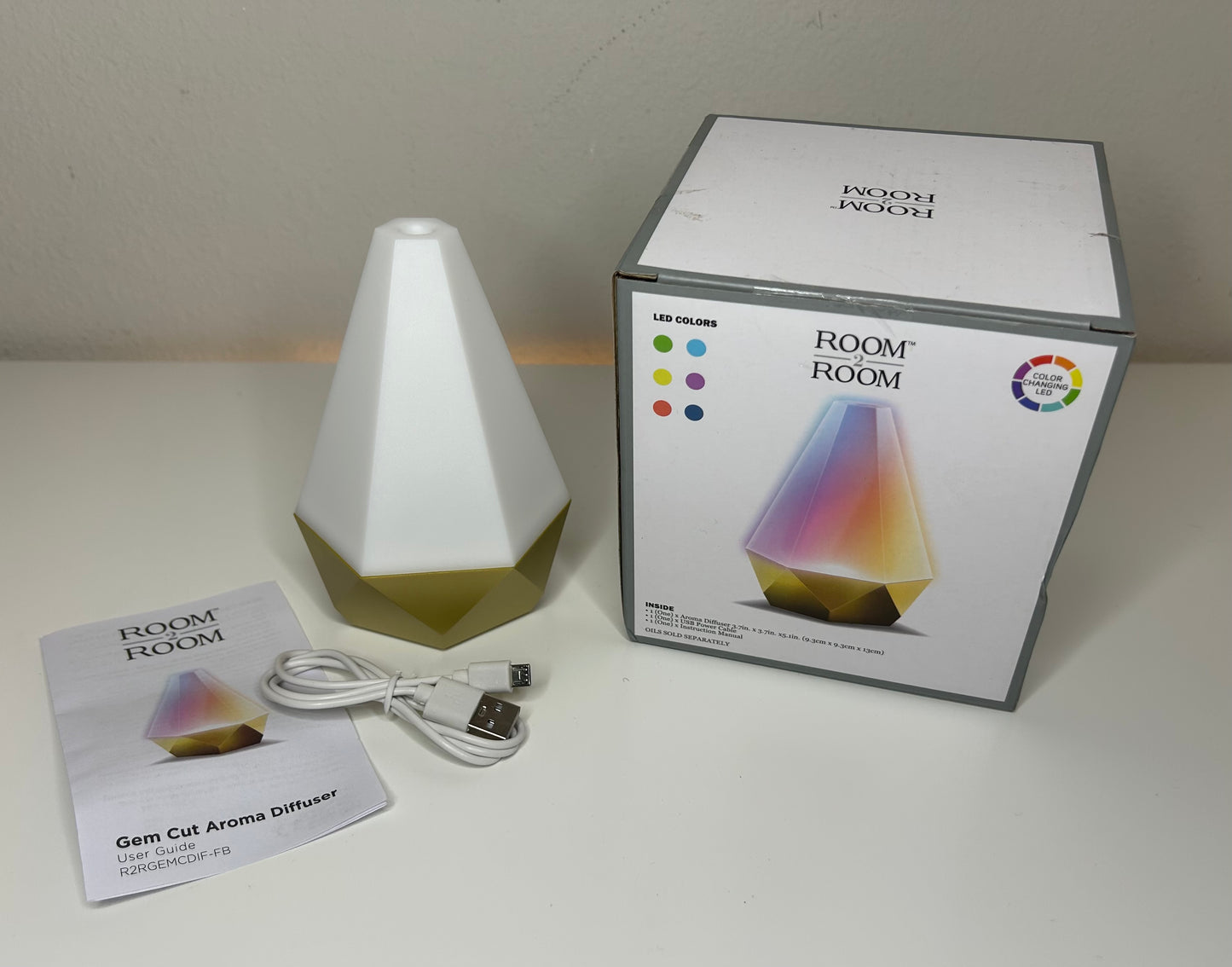 Gem Cut LED Color Changing Aroma Diffuser New in Box