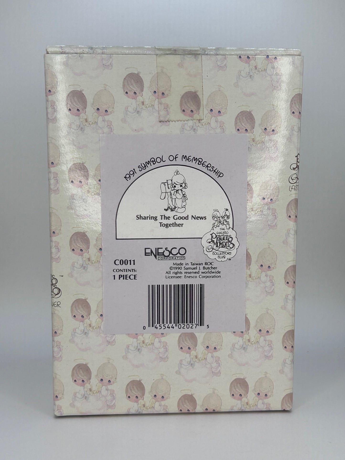 Precious Moments Vintage 1990 1991 Symbol of Membership Sharing The Good News Together Orig Box