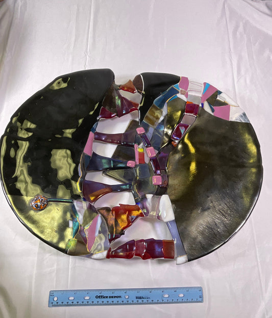 Marilyn Catlow Vintage 1994 Artist Signed Fused Art Glass Bowl