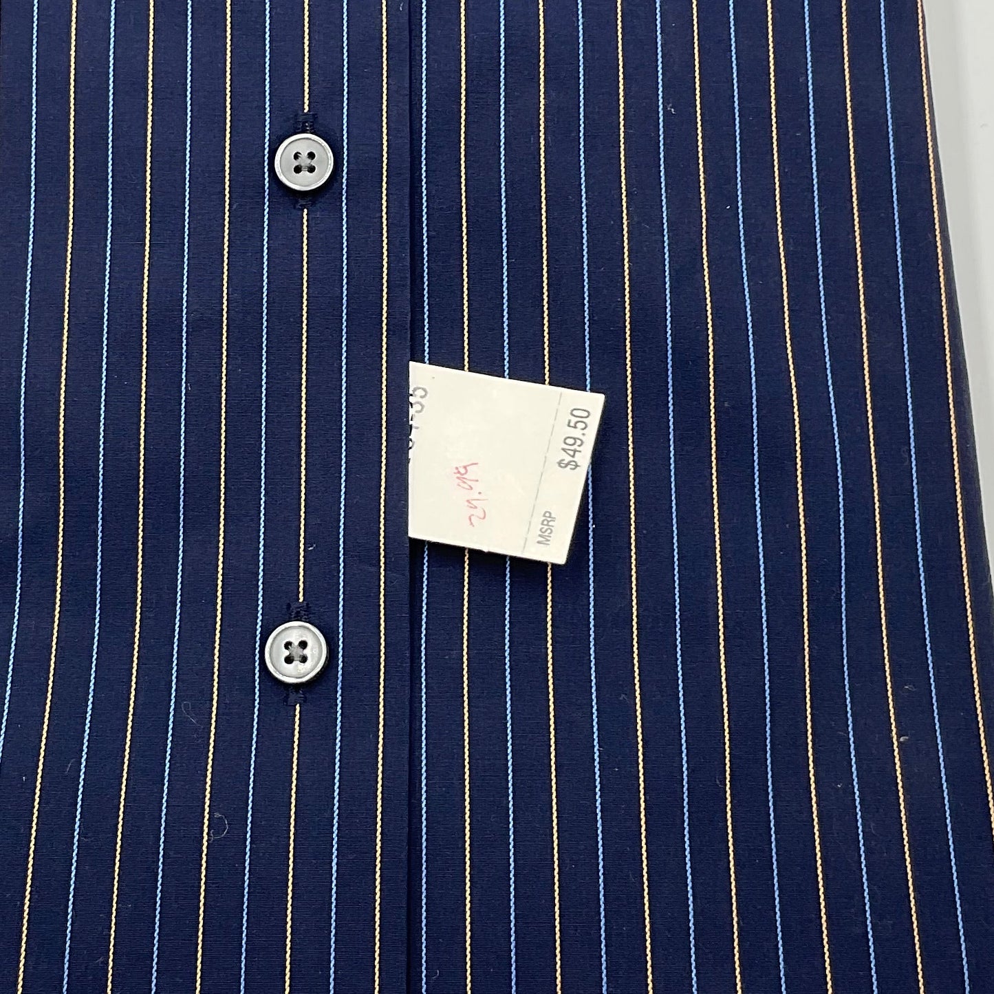 Calvin Klein Men's Dress Shirt Blue Striped L 16.5 34/35 New with Tags