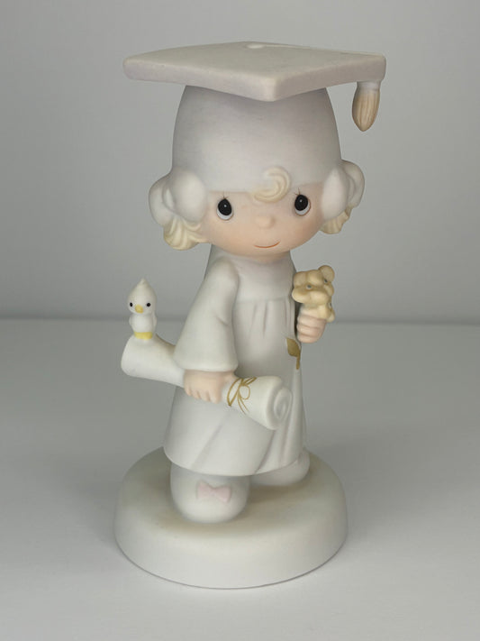 Precious Moments Vintage 1980 The Lord Bless You and Keep You Hand Painted Porcelain Collectible Figurine Original Box