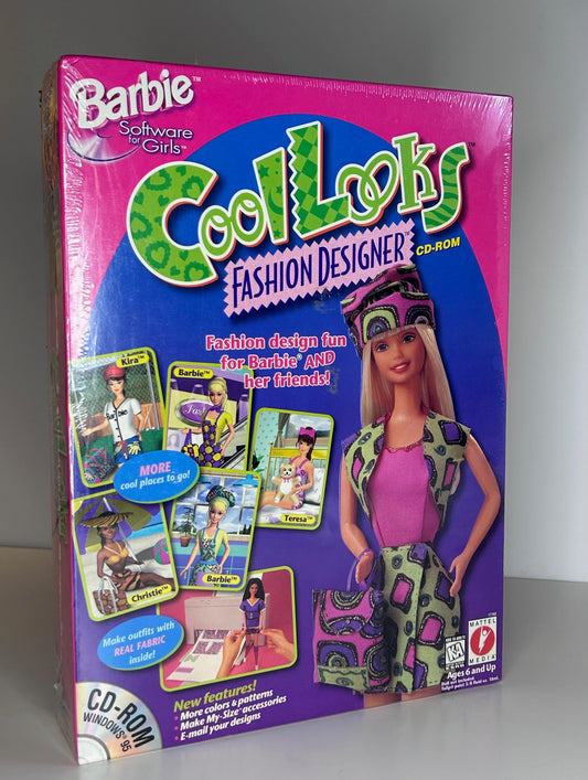 Barbie Vintage 1997 Cool Looks Fashion Designer CD-ROM Computer Game New in Box