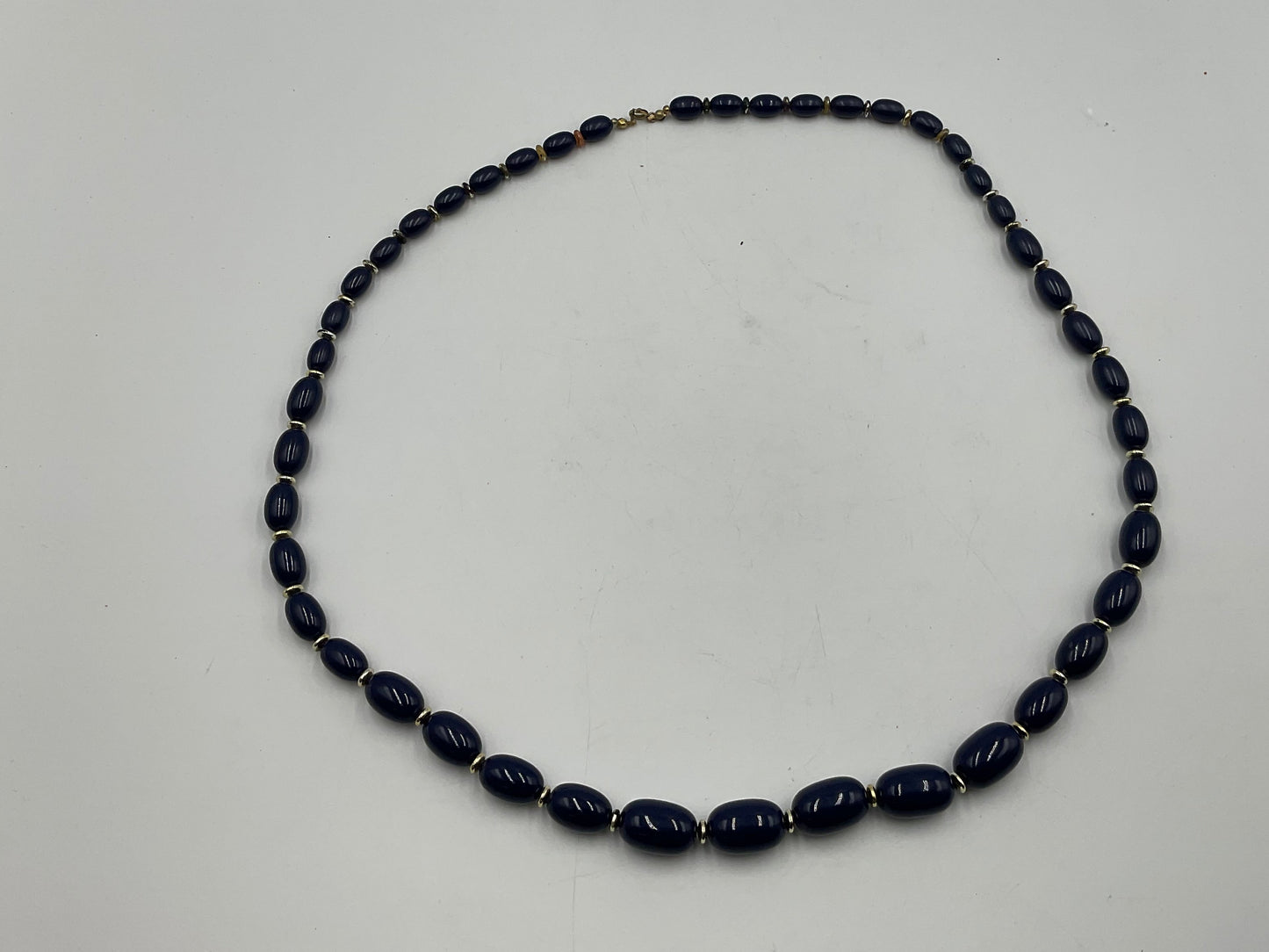 Navy Blue Big Beaded Necklace