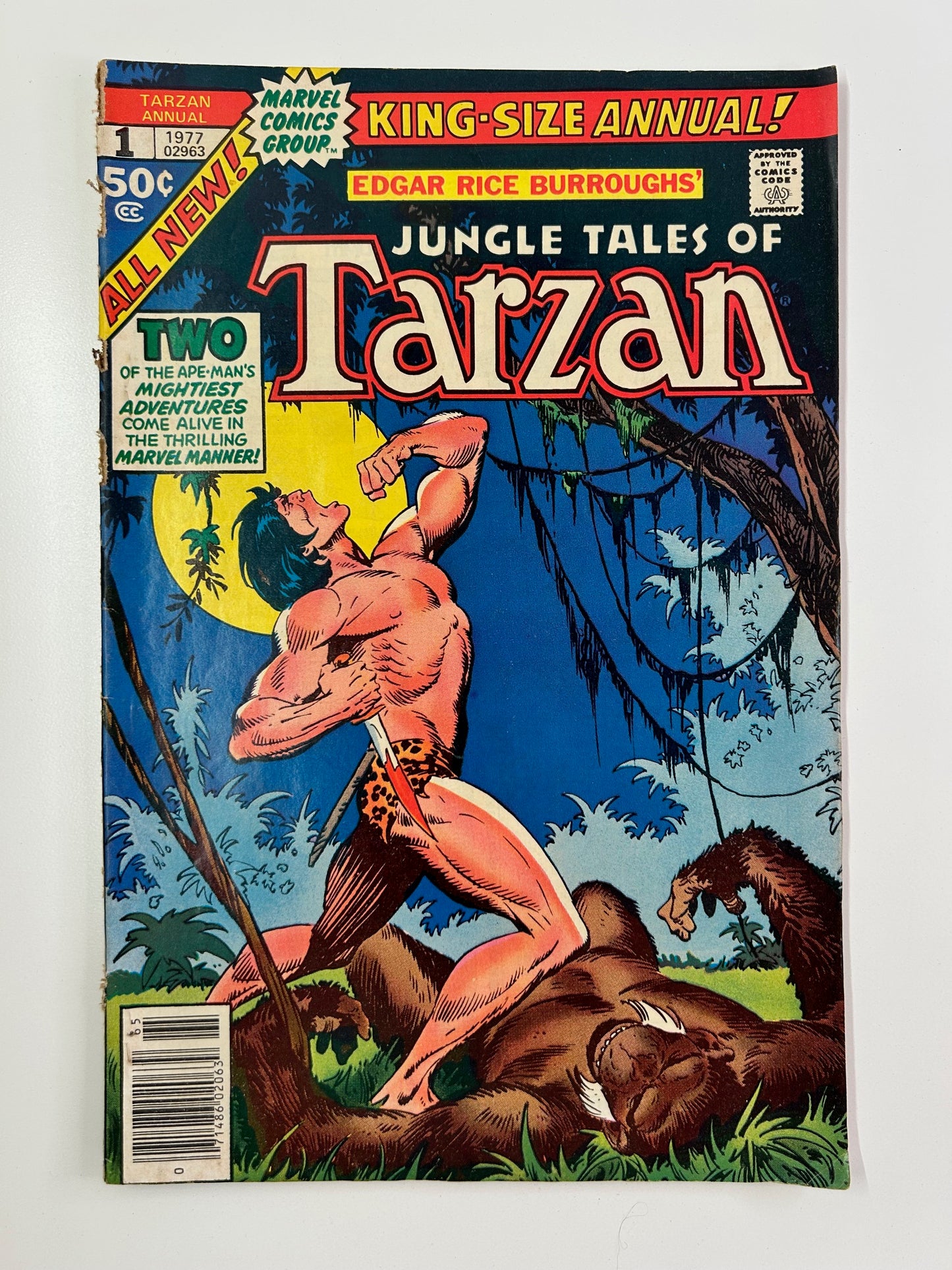 Jungle Tales of Tarzan Annual # 1 Vintage 1977 King Sized Marvel Comics Group Comic Book