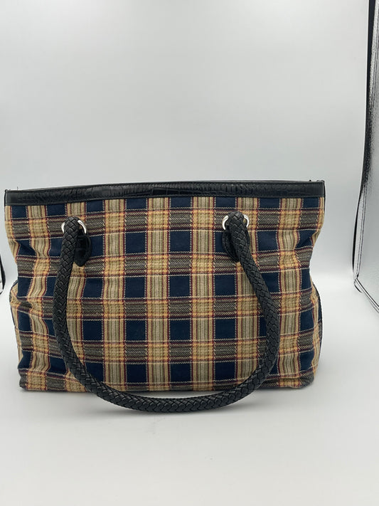 Brighton Blue and Cream Plaid Tote Bag