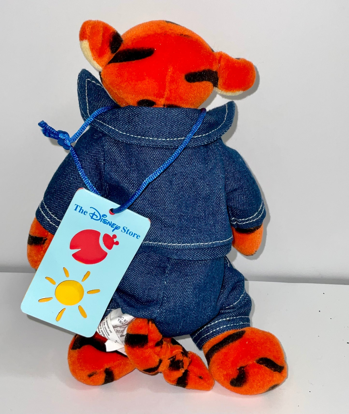 Denim Outfit Tigger Vintage Winnie the Pooh Bear & Friends Mini Beanbag Beanie Plush Disney Store Collectible