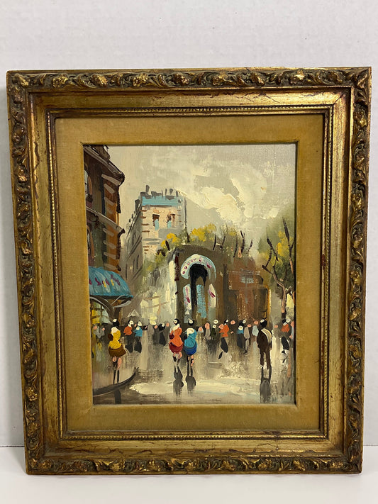 Antonio Devity - Paris Street Scene | Original Oil Painting on Canvas (Framed)