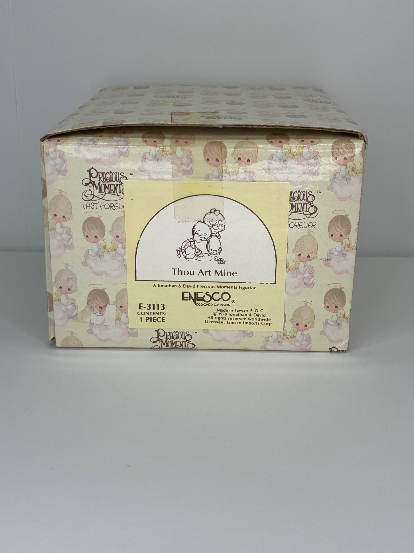 Precious Moments Vintage 1979 Thou Art Mine Hand Painted Porcelain Collectible Figurine Original Box